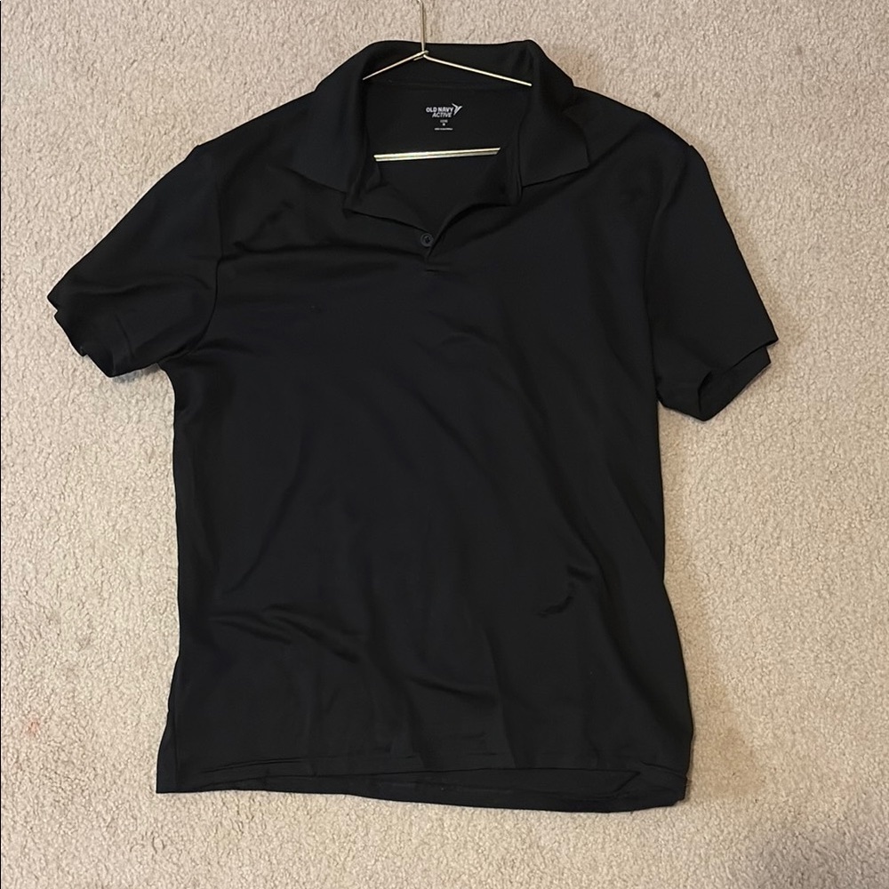 Old Navy Active Black Polo Shirt Classic Style Size M